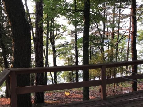 Deck view of the Lake House Cottage Moonlight Bay Resort